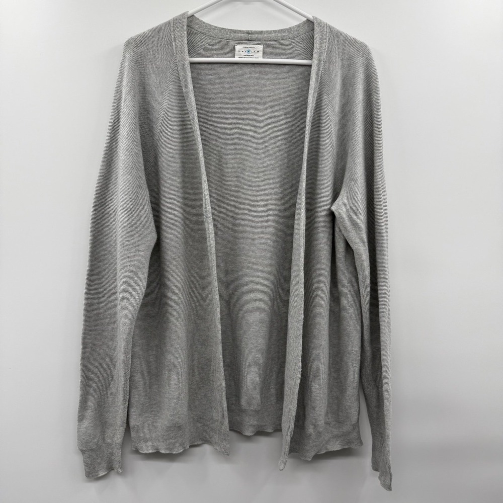 Oliver Charles Summer Cardigan Light Gray Open Front 70% Organic Cotton SeaCell